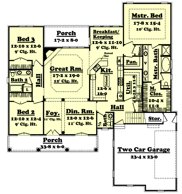 House Plan Design - European Floor Plan - Main Floor Plan #430-33