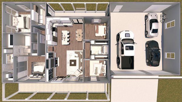 House Blueprint - Barndominium Floor Plan - Main Floor Plan #44-294