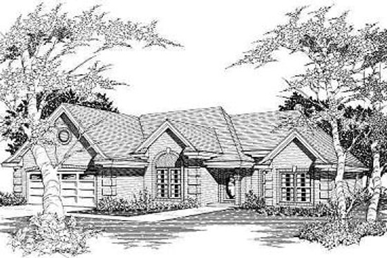 Exterior - Front Elevation for European House Plan #329-230 - 3 bed, 2 bath