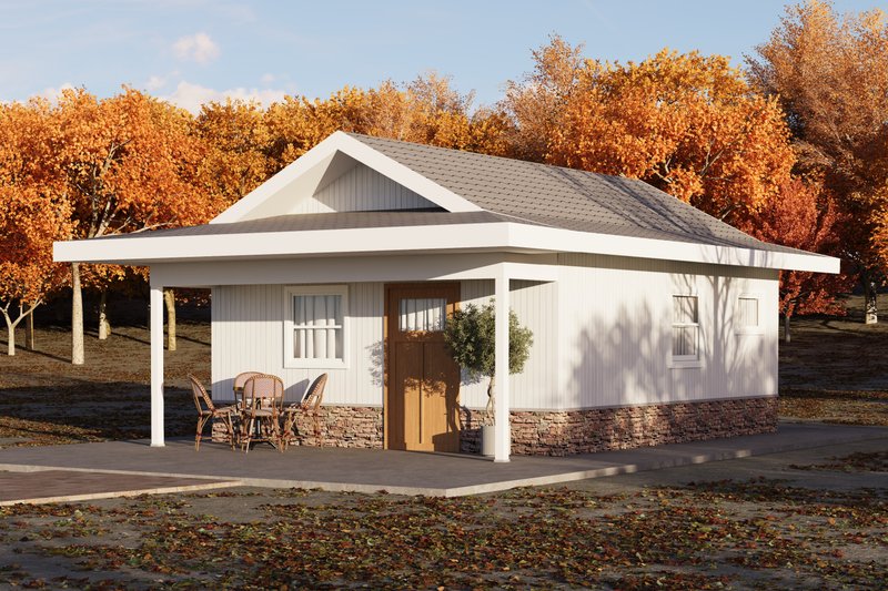 Home Plan - Exterior - Front Elevation 4 for Ranch House Plan #1106-70, 1 bath