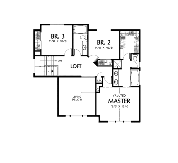 Craftsman Floor Plan - Upper Floor Plan #48-310