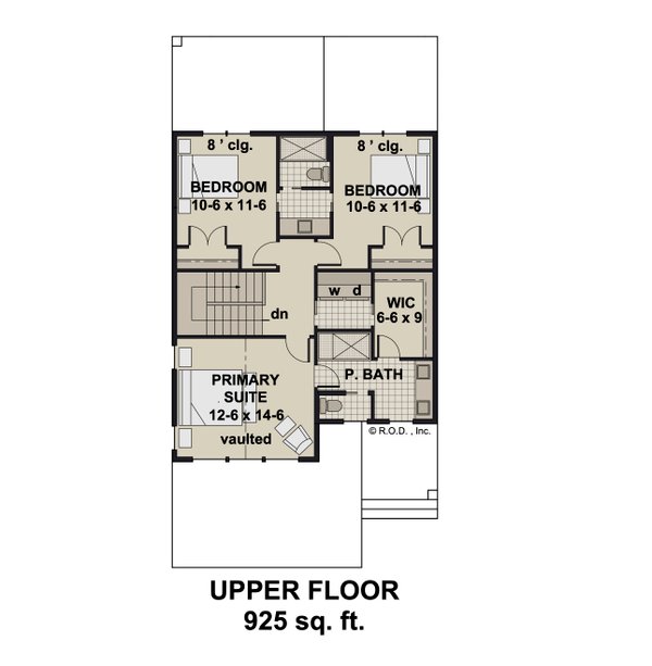 House Blueprint - Farmhouse Floor Plan - Upper Floor Plan #51-1467