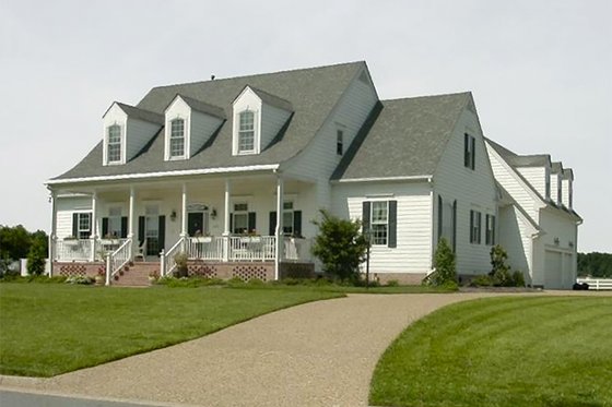 Exterior - Front Elevation for Country House Plan #137-143 - 3 bed, 3 bath