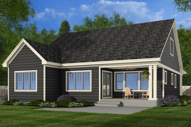 House Blueprint - Exterior - Rear Elevation for Bungalow House Plan #51-1405 - 3 bed, 2 bath