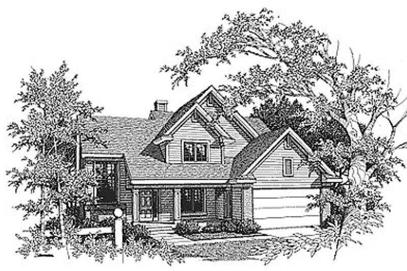 House Blueprint - Traditional Exterior - Front Elevation Plan #70-285