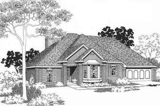 Exterior - Front Elevation for Traditional House Plan #310-122 - 3 bed, 2 bath