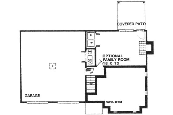Floor Plan - Lower Floor for Contemporary House Plan #30-189 - 3 bed, 2.5 bath