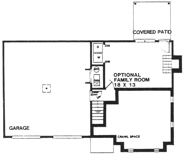 Contemporary Floor Plan - Lower Floor Plan #30-189