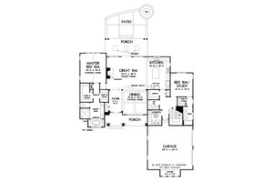 Floor Plan - Main Floor for Craftsman House Plan #929-1110 - 4 bed, 3.5 bath
