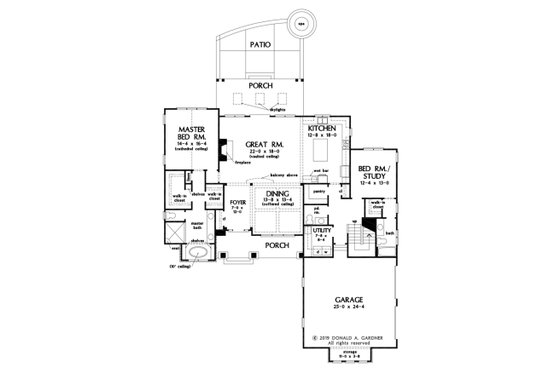 Floor Plan - Main Floor for Craftsman House Plan #929-1110 - 4 bed, 3.5 bath