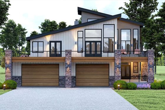 Exterior - Front Elevation 3 for Contemporary House Plan #932-1266 - 3 bed, 4 bath