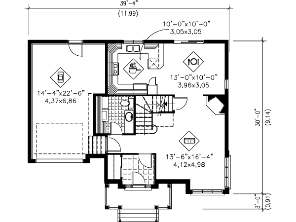 European Floor Plan - Main Floor Plan #25-4182