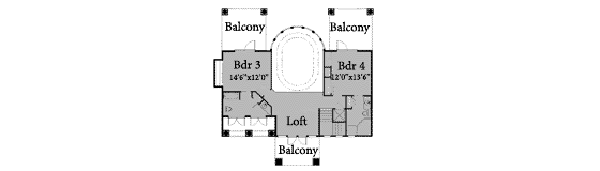 European Floor Plan - Upper Floor Plan #115-124