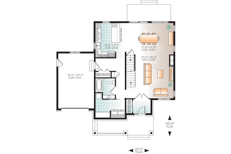 Architectural House Design - Floor Plan - Main Floor for Craftsman House Plan #23-2659 - 4 bed, 3 bath