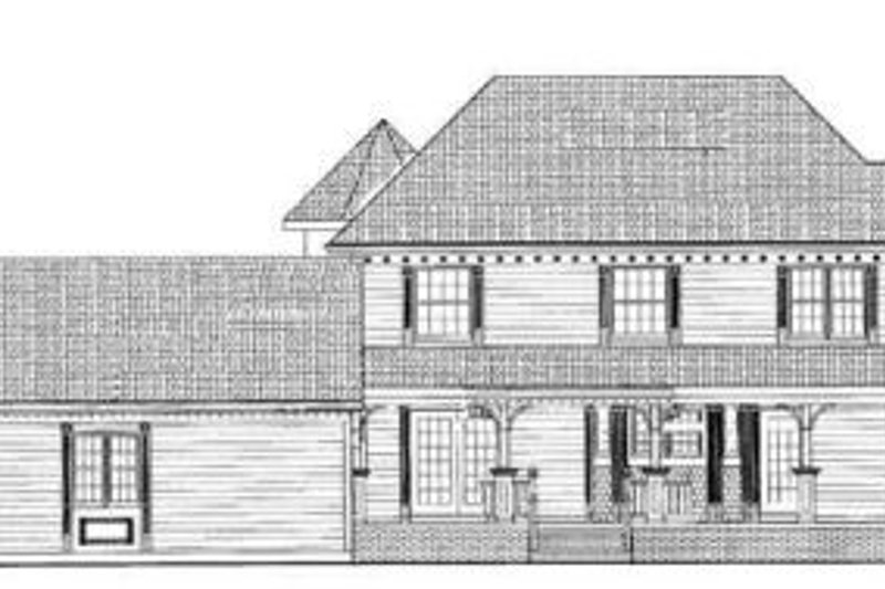 Home Plan - Exterior - Rear Elevation for Victorian House Plan #72-137 - 4 bed, 2.5 bath
