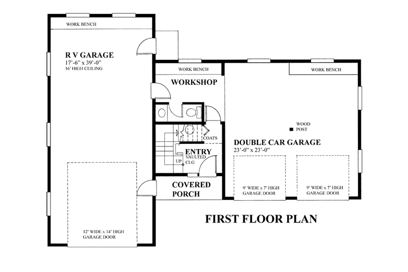 Home Plan - Floor Plan - Main Floor for Traditional House Plan #118-128, 0.5 bath