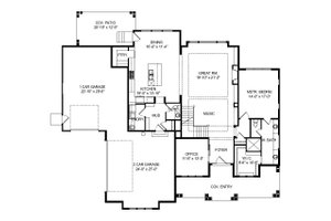 Floor Plan - Main Floor for Craftsman House Plan #920-102 - 4 bed, 2.5 bath