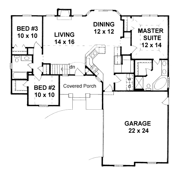Architectural House Design - Traditional Floor Plan - Main Floor Plan #58-193
