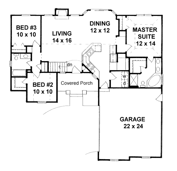 Dream House Plan - Traditional Floor Plan - Main Floor Plan #58-193