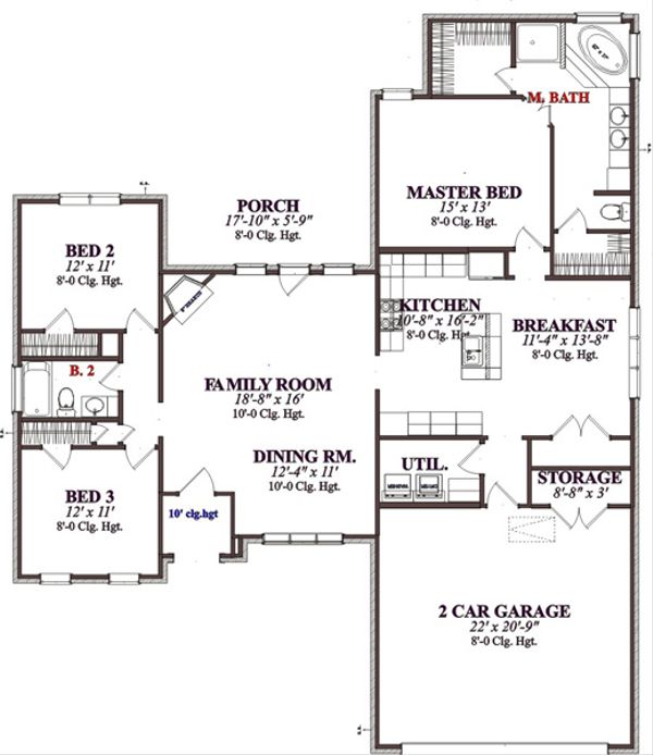Traditional Floor Plan - Main Floor Plan #63-318