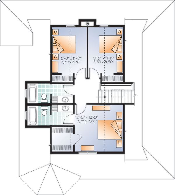 Home Plan - Cottage Floor Plan - Upper Floor Plan #23-2701