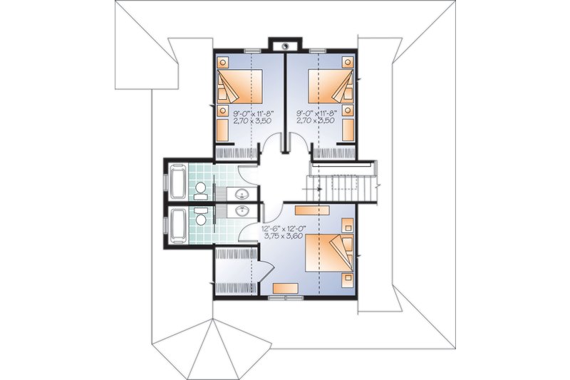 Dream House Plan - Floor Plan - Upper Floor for Cottage House Plan #23-2701 - 4 bed, 3.5 bath
