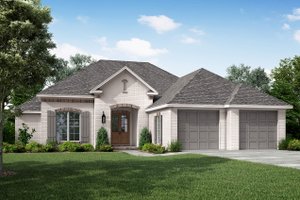 Exterior - Front Elevation 3 for European House Plan #430-66 - 3 bed, 2 bath