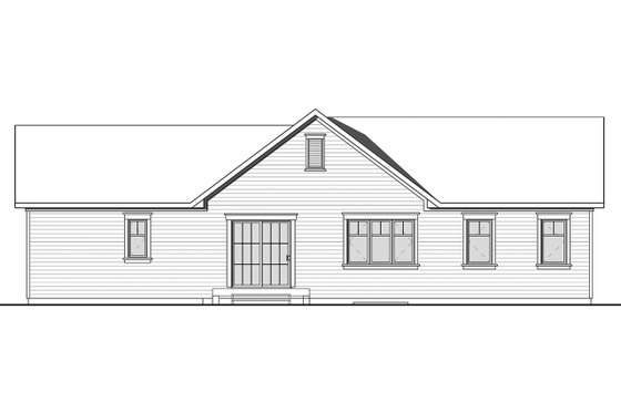 Exterior - Rear Elevation for Ranch House Plan #23-2652 - 2 bed, 1 bath