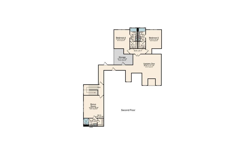 Architectural House Design - Floor Plan - Upper Floor for Traditional House Plan #1081-29 - 5 bed, 5.5 bath