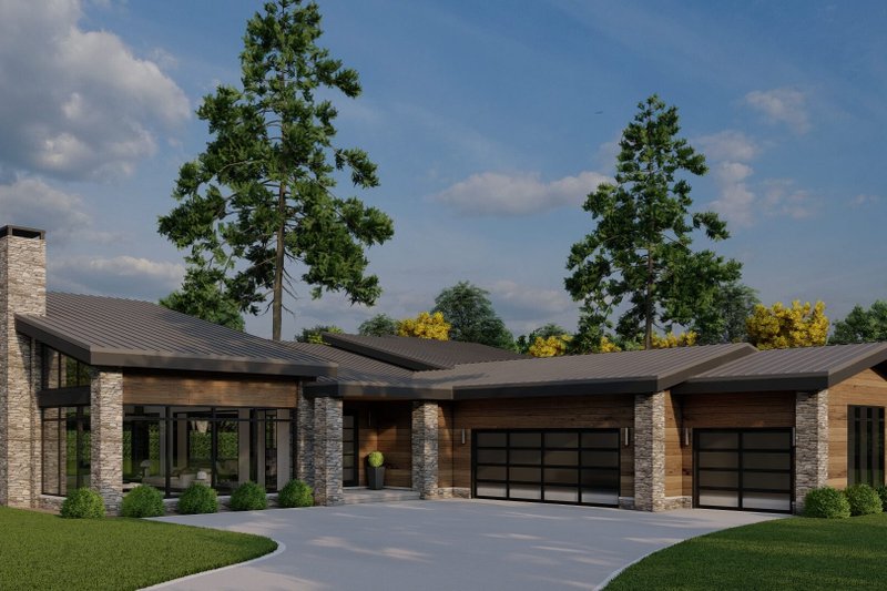 House Design - Exterior - Other Elevation 1 for Modern House Plan #923-413 - 3 bed, 3.5 bath