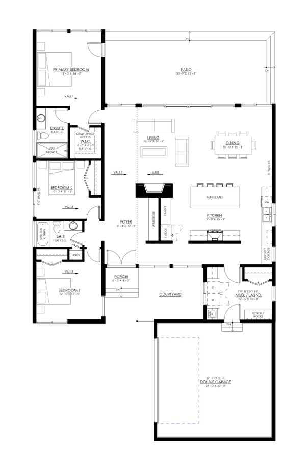 Architectural House Design - Bungalow Floor Plan - Main Floor Plan #1114-69