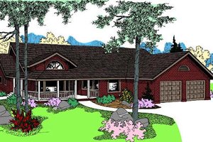 Country Exterior - Front Elevation Plan #60-648