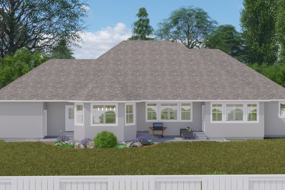 Exterior - Rear Elevation for Traditional House Plan #1060-107 - 3 bed, 2.5 bath