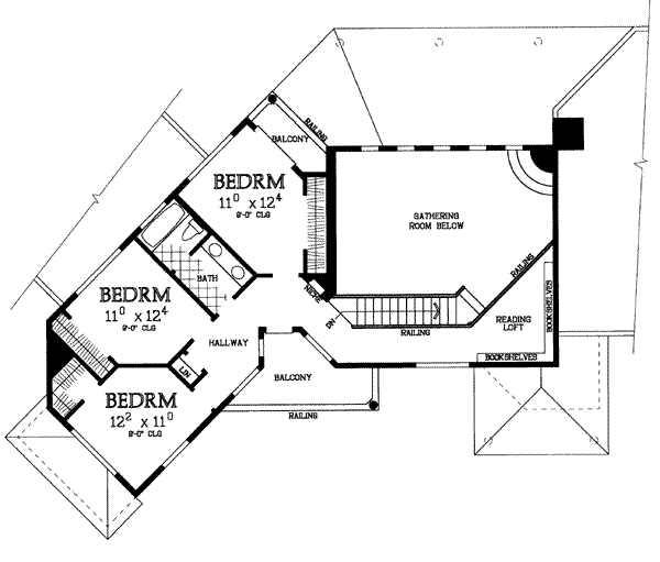 House Blueprint - Adobe / Southwestern Floor Plan - Upper Floor Plan #72-181
