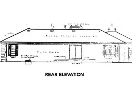 Exterior - Rear Elevation for Ranch House Plan #312-758 - 4 bed, 2 bath