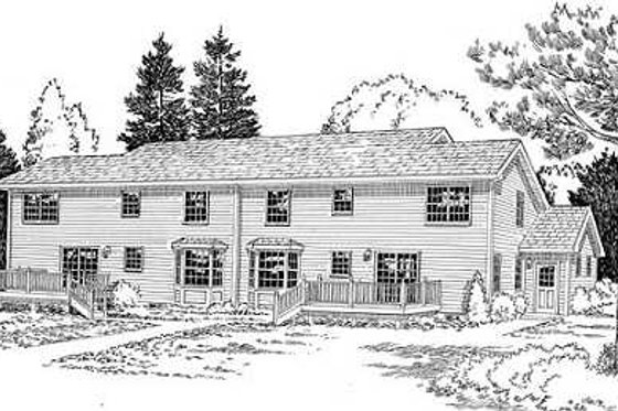 Exterior - Rear Elevation for Traditional House Plan #312-139 - 3 bed, 2.5 bath