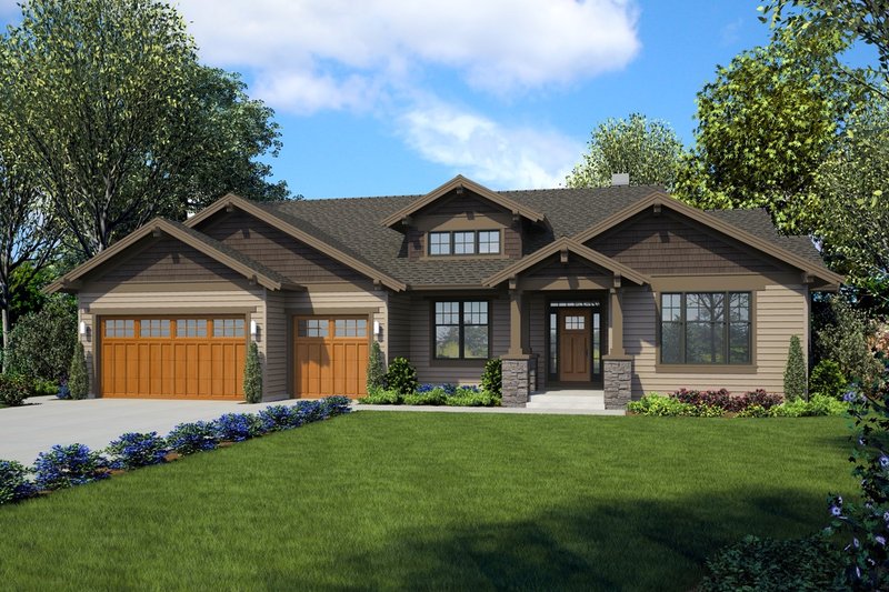 Dream House Plan - Craftsman Exterior - Front Elevation Plan #48-989