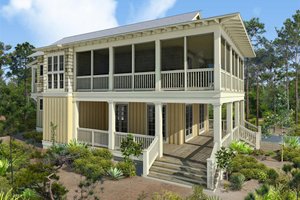 Beach Exterior - Front Elevation Plan #443-16