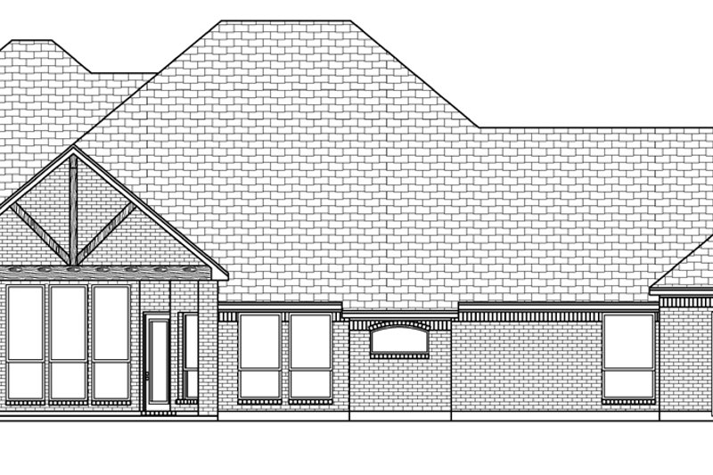 House Plan Design - Exterior - Rear Elevation for Tudor House Plan #84-591 - 4 bed, 3 bath