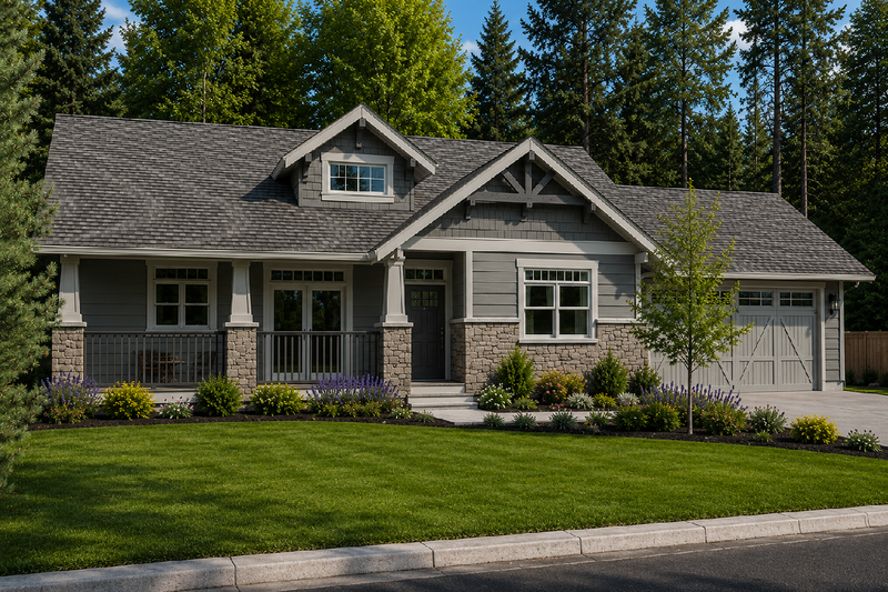 House Blueprint - Exterior - Front Elevation 2 for Ranch House Plan #126-192 - 2 bed, 2 bath