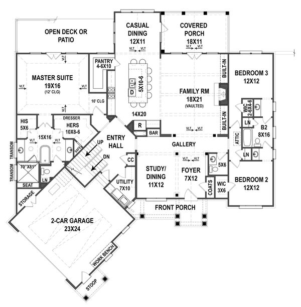 Home Plan - European Floor Plan - Main Floor Plan #119-428