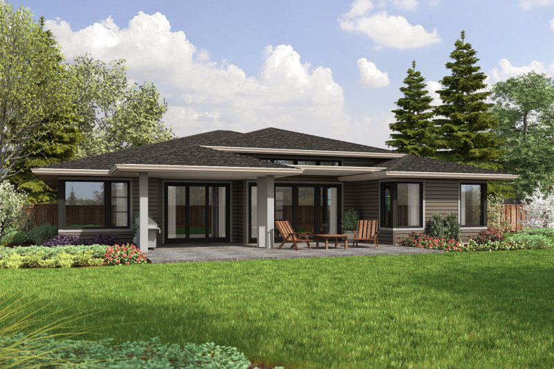 House Blueprint - Exterior - Front Elevation 3 for Modern House Plan #48-1090 - 4 bed, 2 bath