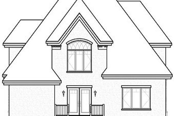 Exterior - Rear Elevation for Traditional House Plan #23-721 - 4 bed, 2 bath
