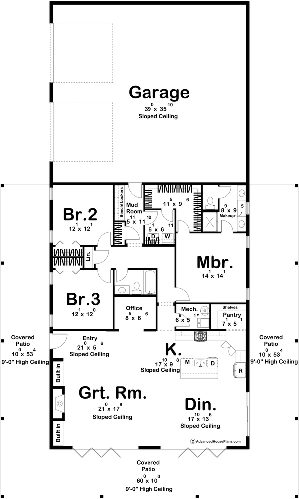 Modern Floor Plan - Main Floor Plan #455-495