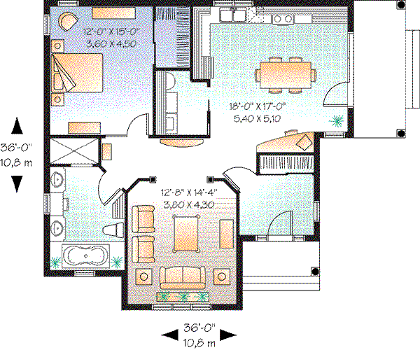 Architectural House Design - Cottage Floor Plan - Main Floor Plan #23-617