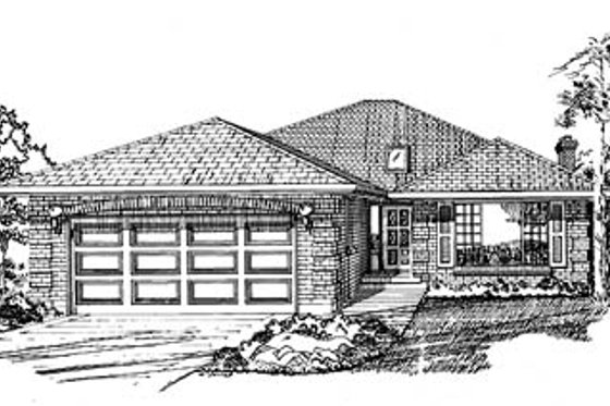Exterior - Front Elevation for Traditional House Plan #47-138 - 3 bed, 2 bath