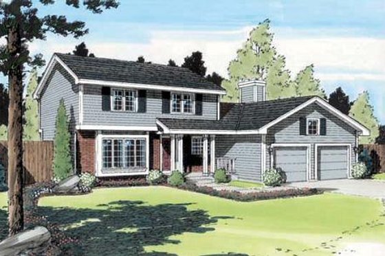 Exterior - Front Elevation for Traditional House Plan #312-171 - 4 bed, 2.5 bath