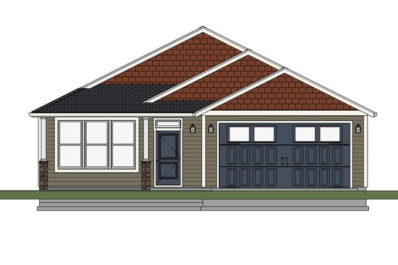 Exterior - Front Elevation 3 for Ranch House Plan #943-51 - 3 bed, 2 bath
