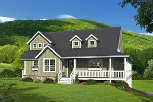 Home Plan - Farmhouse Exterior - Front Elevation Plan #932-34