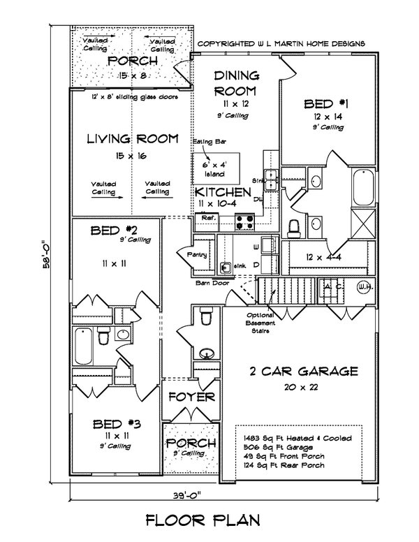 Cottage Floor Plan - Main Floor Plan #513-2202